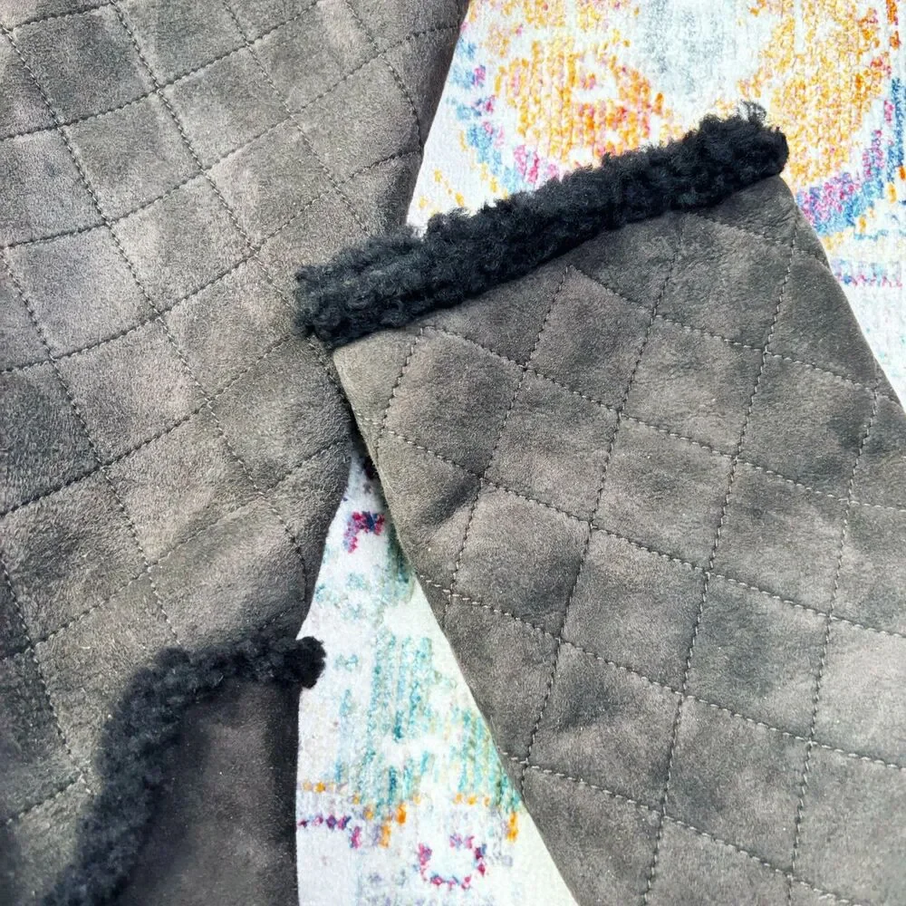 Moncler Shearling Suede Wedge Boots - Picture 5 of 9